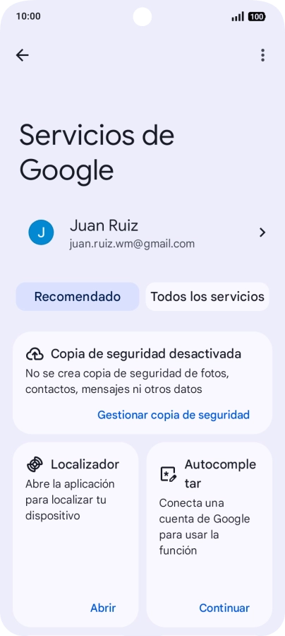 Pulsa Todos los servicios.