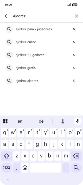 Introduce el nombre del tema o de la app y pulsa el icono de búsqueda.