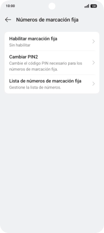 Pulsa Habilitar marcación fija.