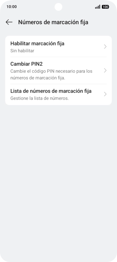 Pulsa Habilitar marcación fija.
