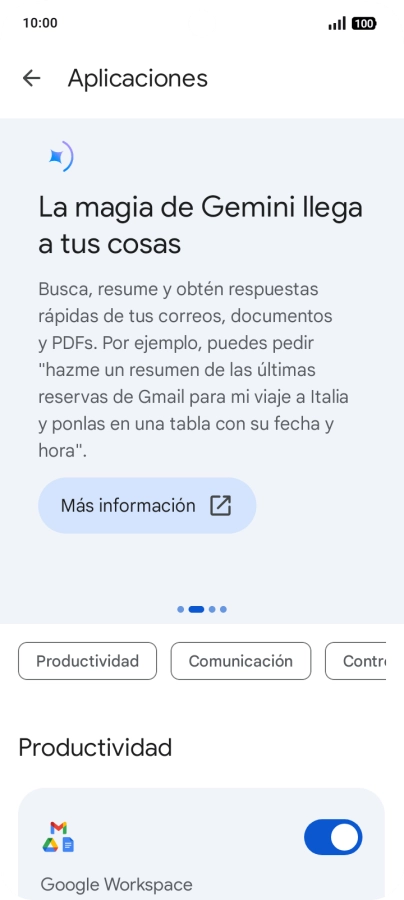 Pulsa el indicador junto a las extensiones deseadas para activar la función.