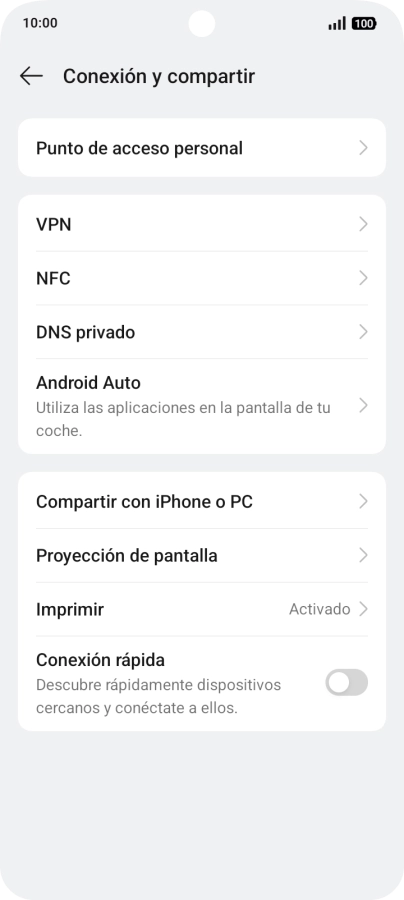 Pulsa Punto de acceso personal.