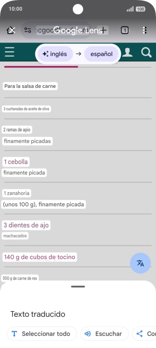 Sigue las indicaciones de la pantalla para seleccionar los ajustes de idioma deseados y utilizar la función.