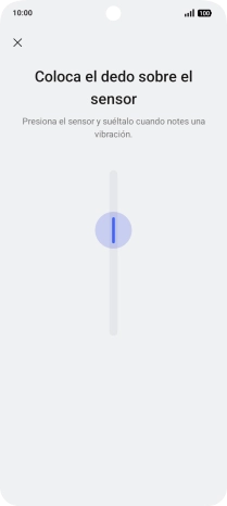Sigue las indicaciones de la pantalla para crear una huella digital como código de seguridad.