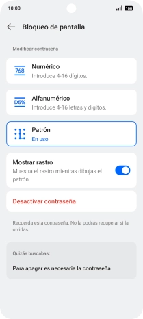 Pulsa Desactivar contraseña.