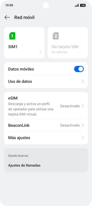 Pulsa el nombre de la tarjeta SIM.