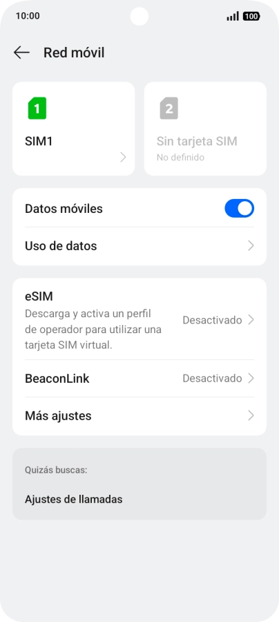 Pulsa el nombre de la tarjeta SIM.