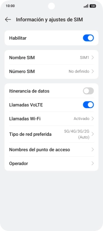 Pulsa Tipo de red preferida.