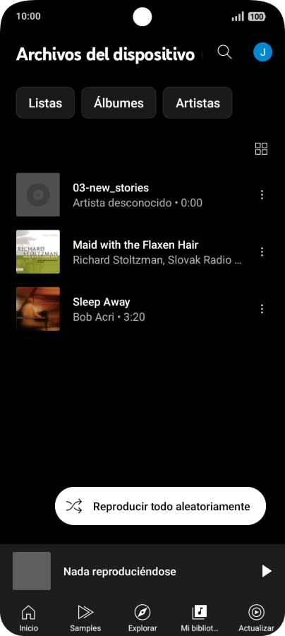 Pulsa el archivo de música deseado.