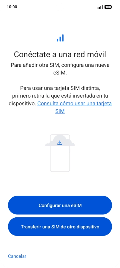 Pulsa Configurar una eSIM.