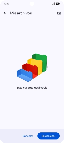 Si deseas crear una nueva carpeta, pulsa el icono de nueva carpeta y sigue las indicaciones de la pantalla para crearla.