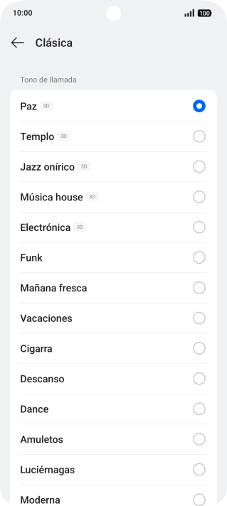 Pulsa los timbres de llamada deseados para escucharlos.