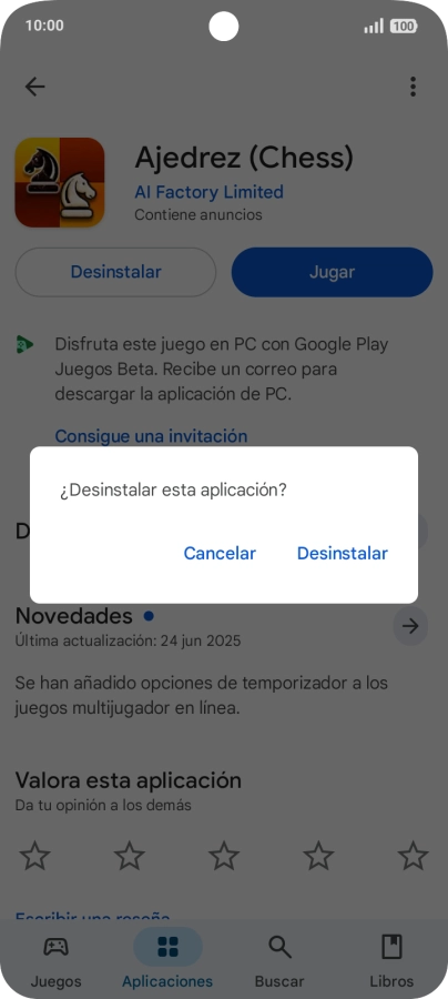 Pulsa Desinstalar.