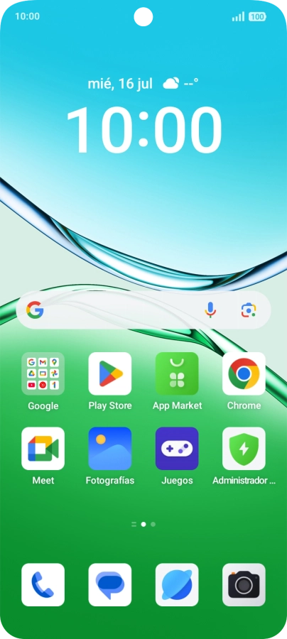 Desliza el dedo hacia arriba por la pantalla.