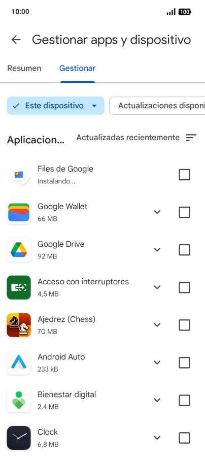 Pulsa la app deseada.