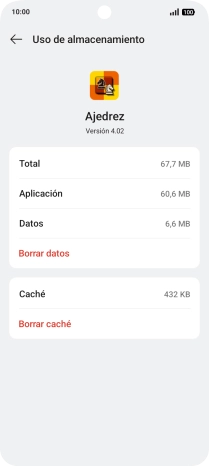 Pulsa Borrar caché.
