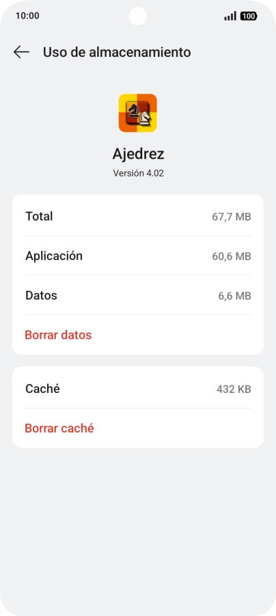 Pulsa Borrar caché.