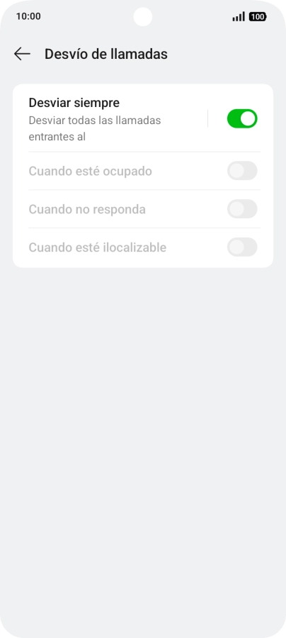 Pulsa el indicador  junto al tipo de desvío deseado.