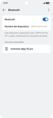 Pulsa el dispositivo Bluetooth deseado y sigue las indicaciones de la pantalla para vincular el dispositivo al teléfono.