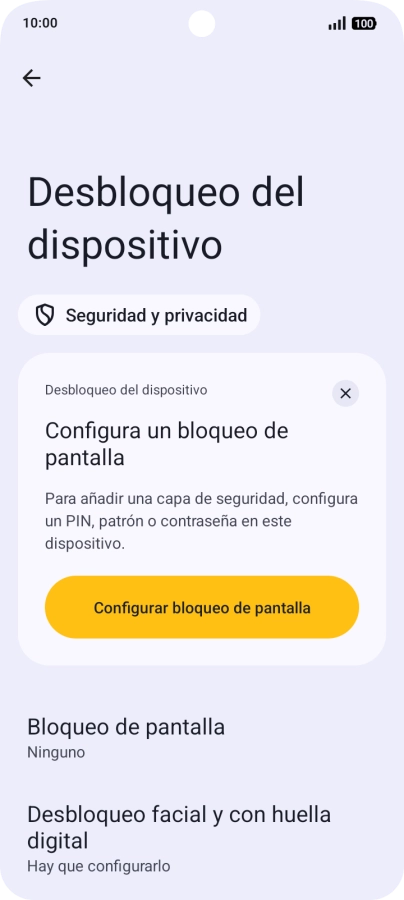 Pulsa Desbloqueo facial y con huella digital.