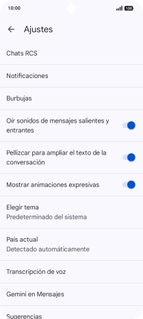 Pulsa Gemini en Mensajes.