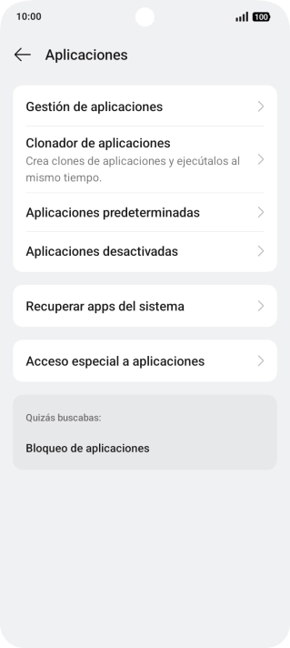 Pulsa Gestión de aplicaciones.
