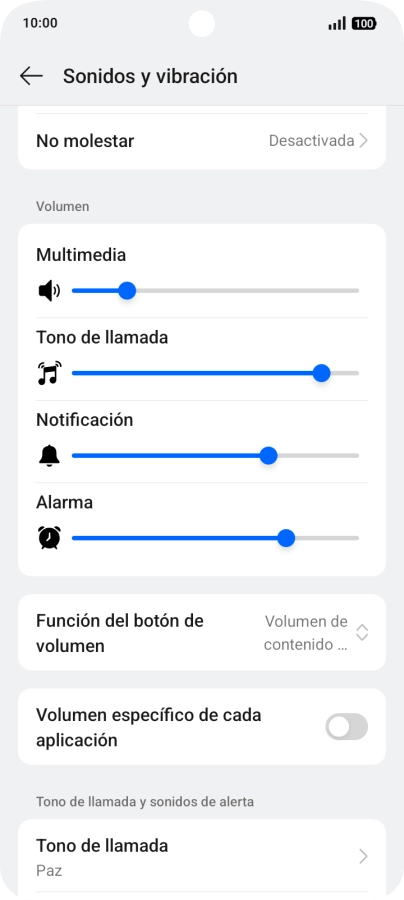 Pulsa Tono de llamada.