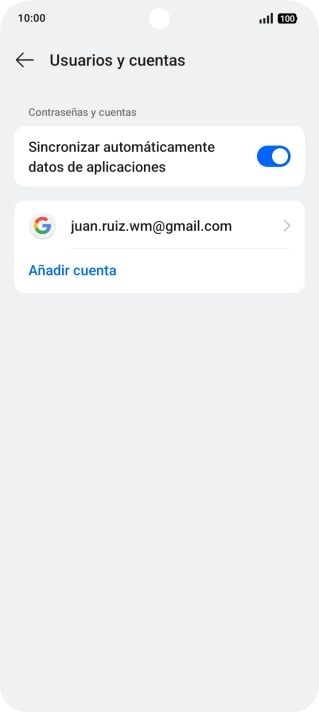 Pulsa Añadir cuenta.