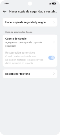 Pulsa Restablecer teléfono.