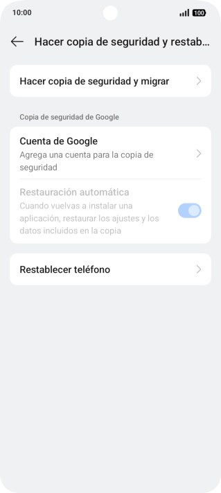 Pulsa Restablecer teléfono.