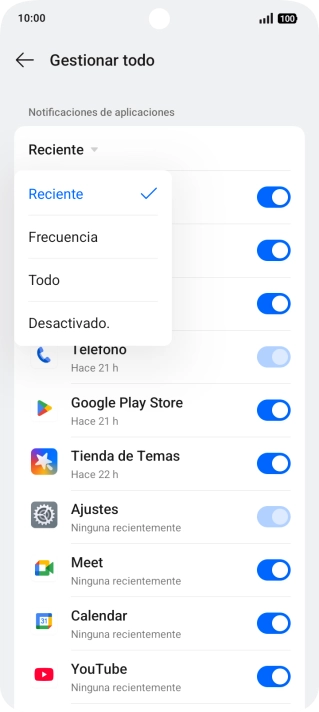 Pulsa el ajuste deseado.