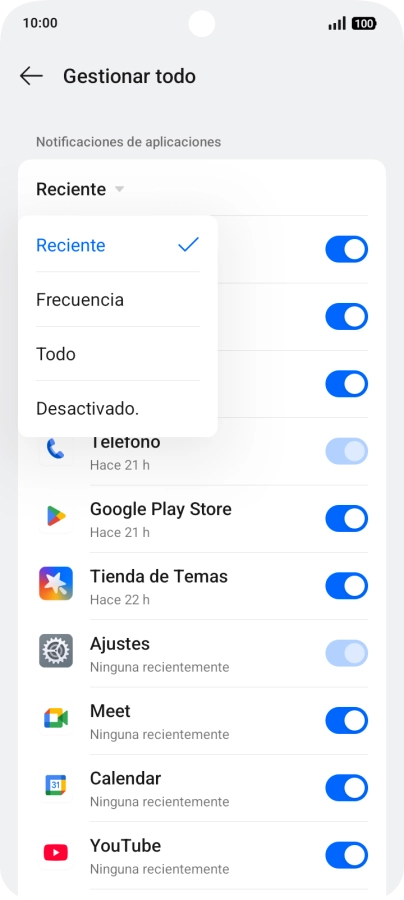 Pulsa el ajuste deseado.
