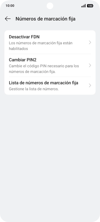Pulsa Desactivar FDN.