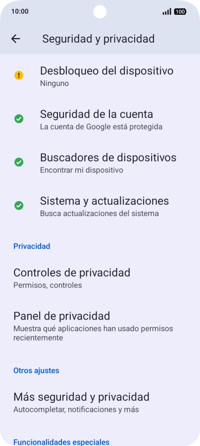 Pulsa Controles de privacidad.