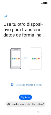 Sigue las indicaciones de la pantalla para transferir contenido desde otro teléfono.