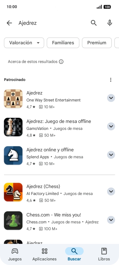 Pulsa la app deseada.