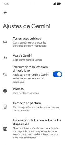 Sigue las indicaciones de la pantalla para seleccionar los ajustes deseados.
