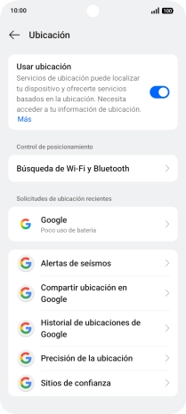 Pulsa Precisión de la ubicación.