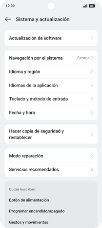 Pulsa Hacer copia de seguridad y restablecer.