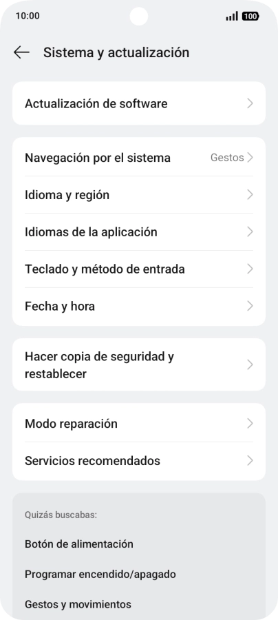 Pulsa Hacer copia de seguridad y restablecer.