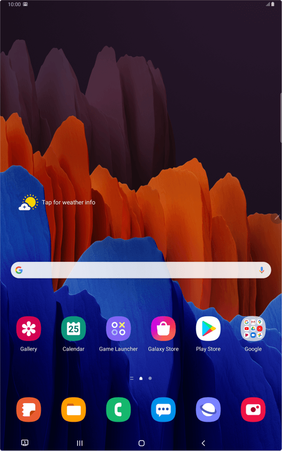 Samsung Galaxy Tab S7+ 5G - List of screen icons | Vodafone UK