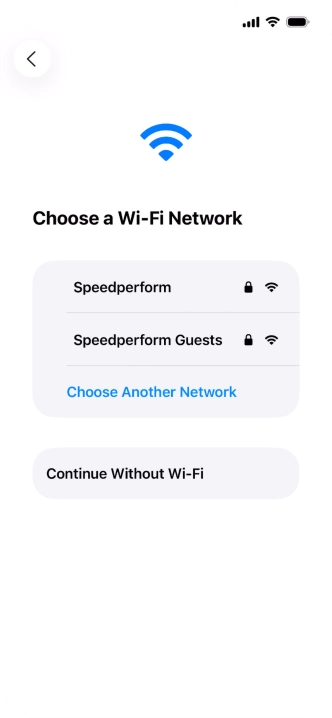 Press the required Wi-Fi network.
