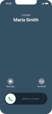 Press and drag the accept call icon right.