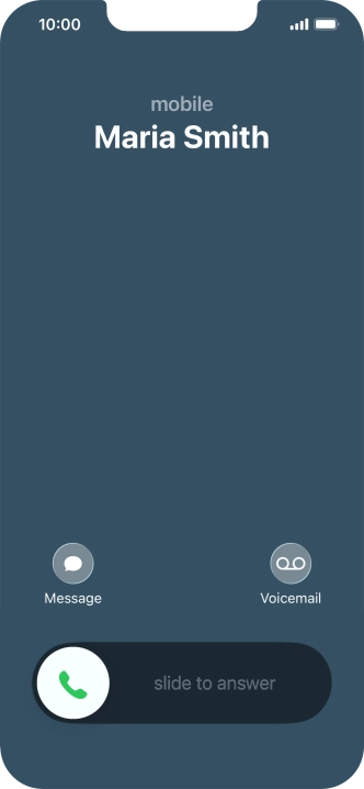 Press and drag the accept call icon right.