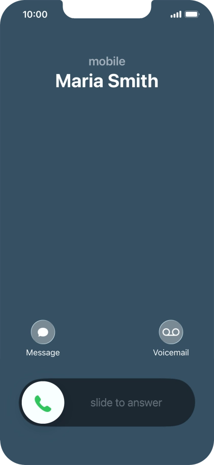 Press and drag the accept call icon right.