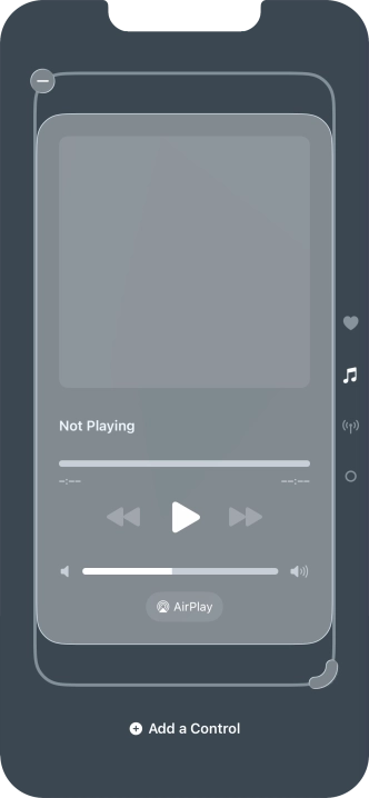 Press the remove icon on the required Control Centre page to remove it from Control Centre.