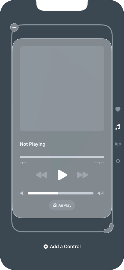 Press the remove icon on the required Control Centre page to remove it from Control Centre.