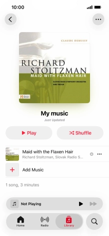 Go to the required category or playlist and press the required audio file.