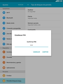 Vuelve a introducir el código de seguridad y pulsa ACEPTAR.