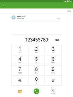 Introduce el número deseado y pulsa el icono de llamar.